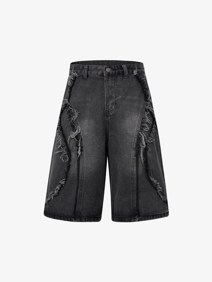 High Street Washed Distressed Denim Shorts - 2100