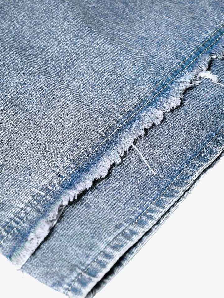 High Street Washed Distressed Denim Shorts - 2100