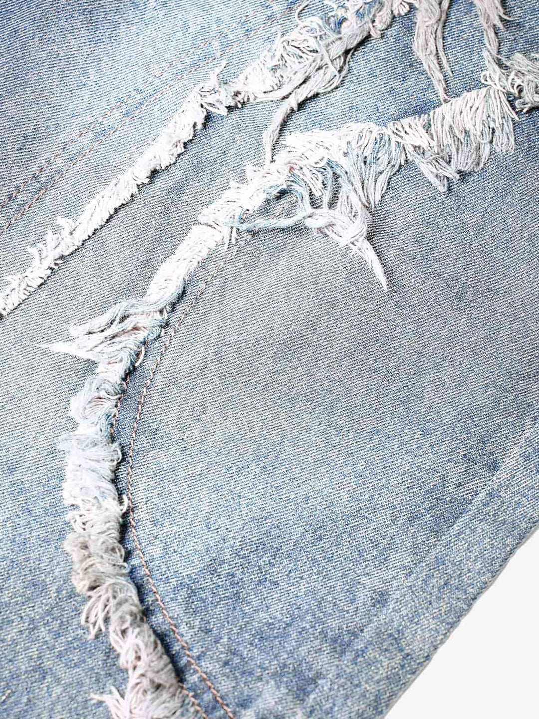 High Street Washed Distressed Denim Shorts - 2100