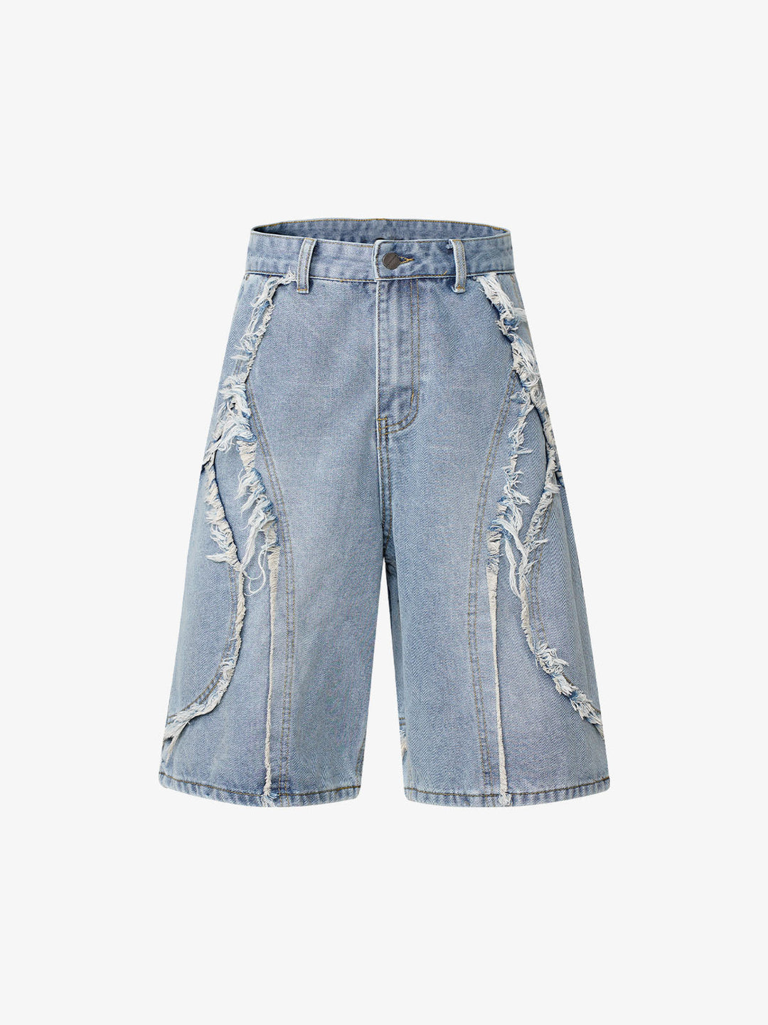 High Street Washed Distressed Denim Shorts - 2100