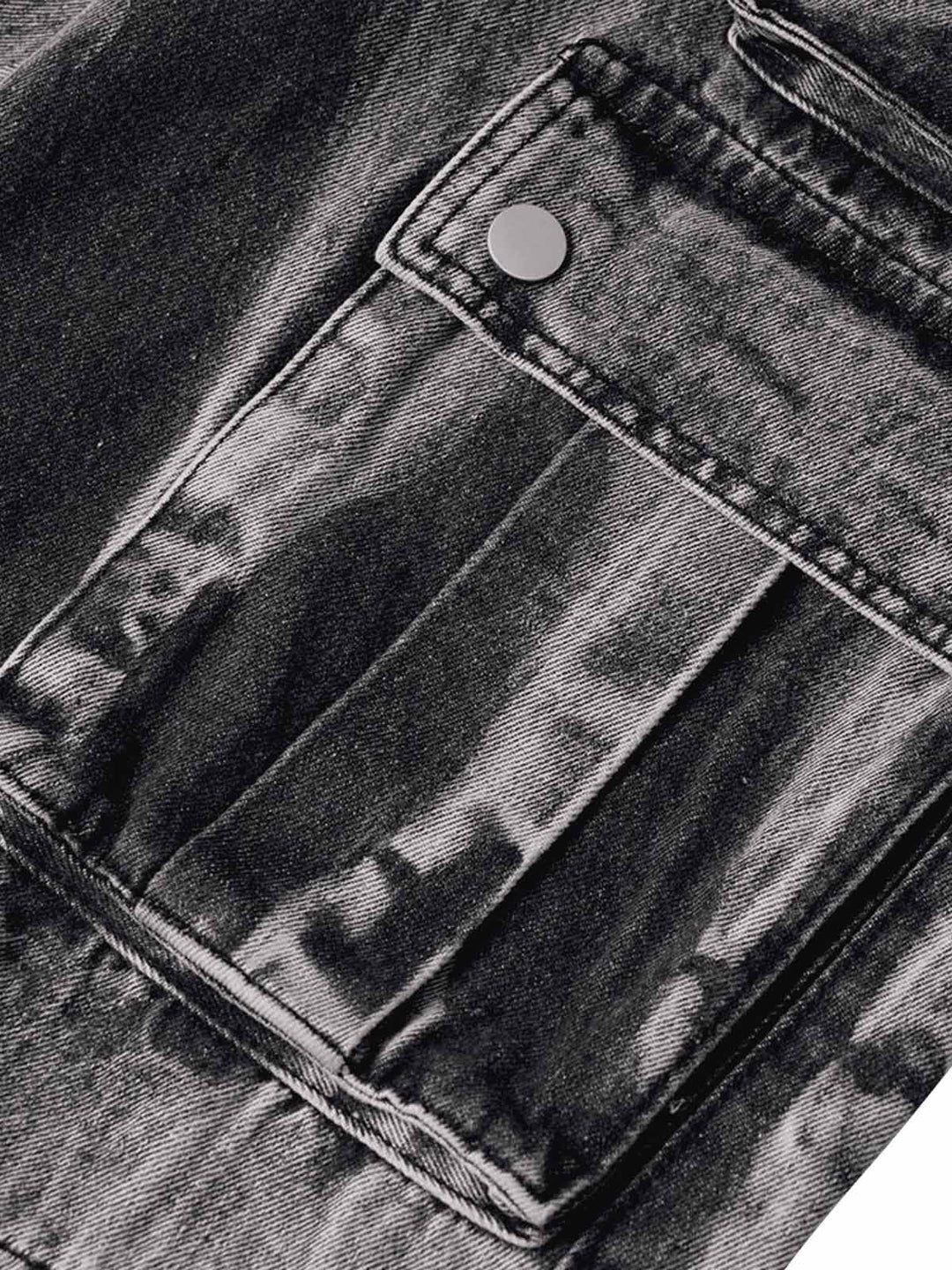 High Street Washed Distressed Work Jeans - 2163