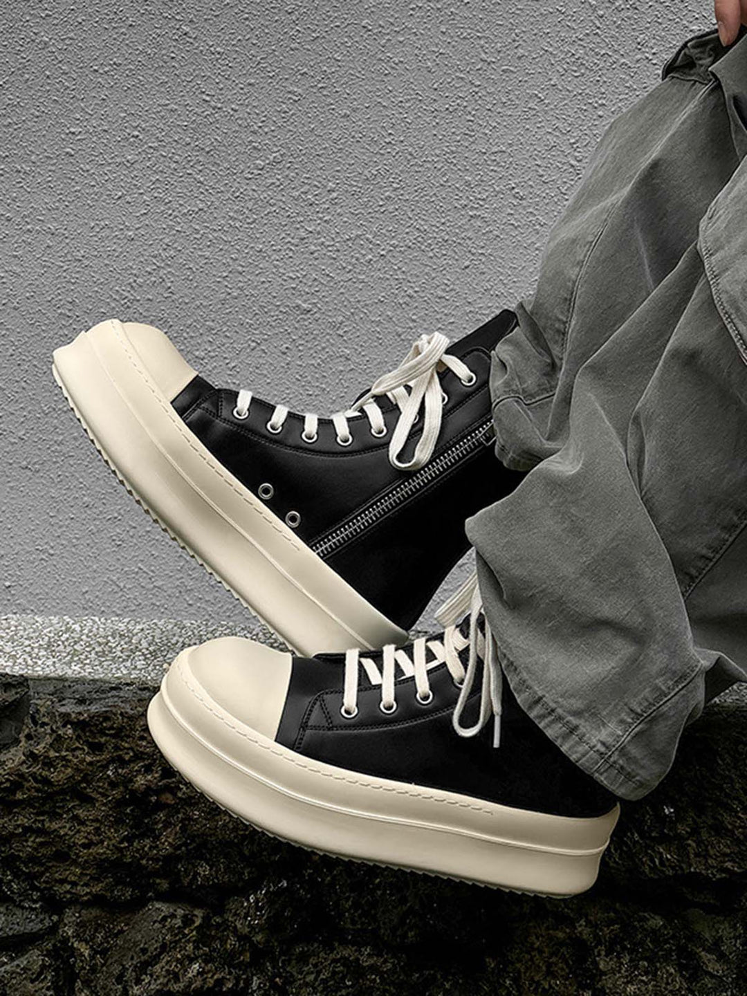High-top Side Zipper Platform Sneakers - 2273