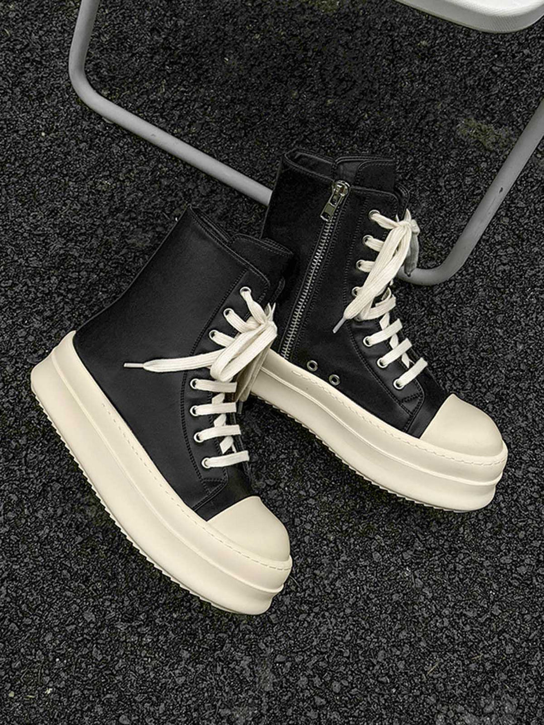 High-top Side Zipper Platform Sneakers - 2273