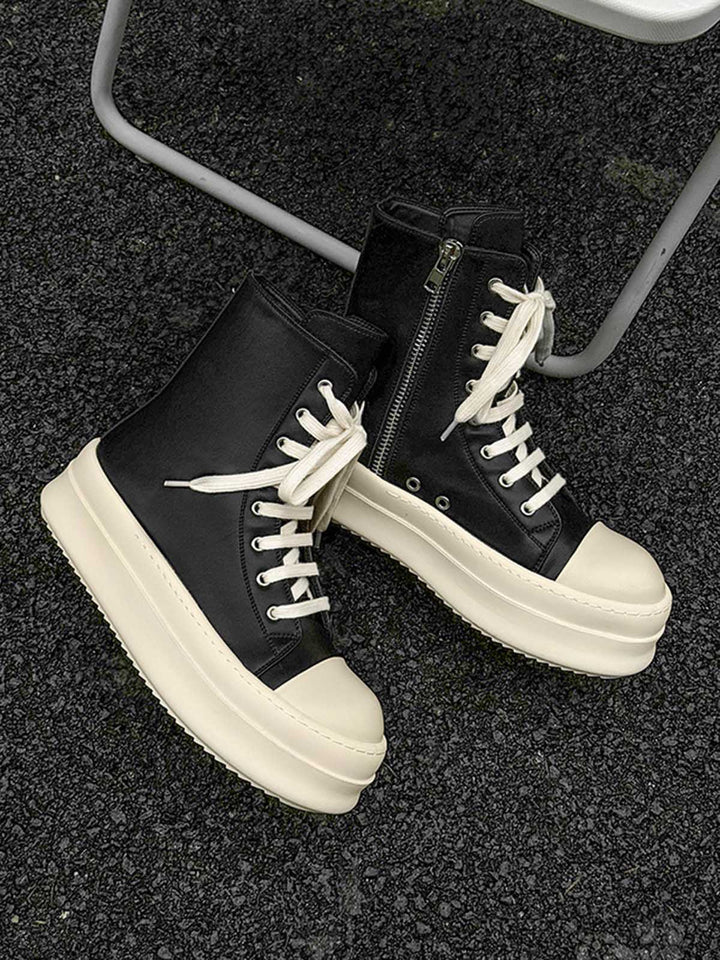 High-top Side Zipper Platform Sneakers - 2273