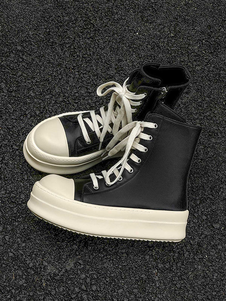 High-top Side Zipper Platform Sneakers - 2273