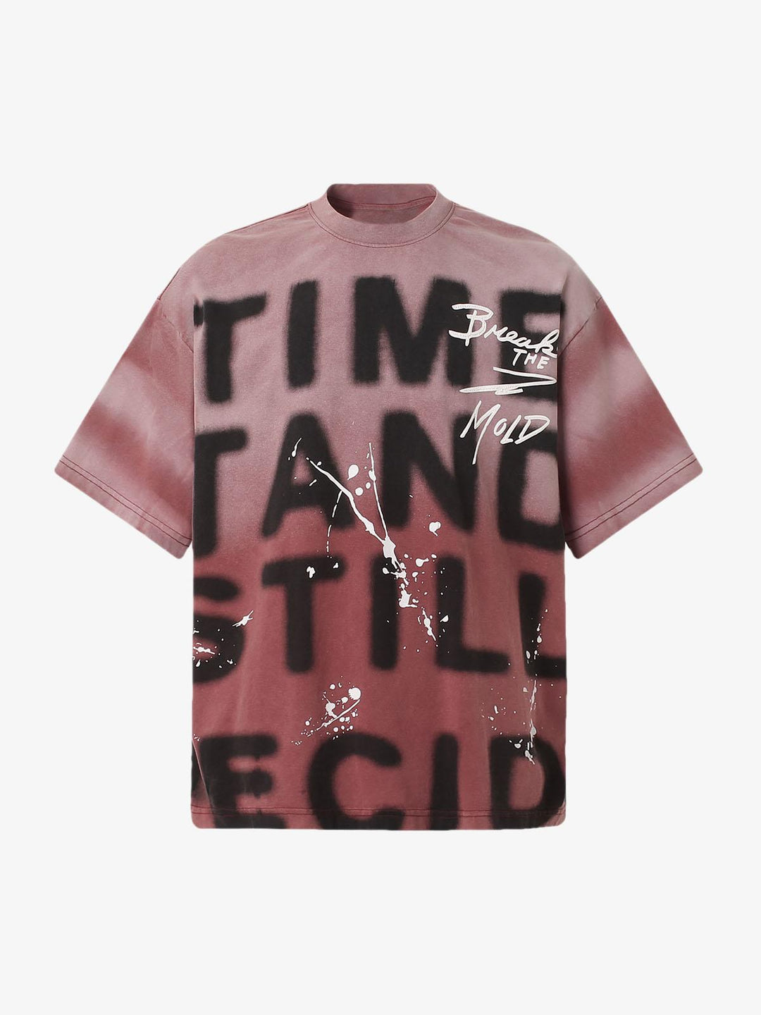 Ink Splash Letter Print T-shirt - 2414