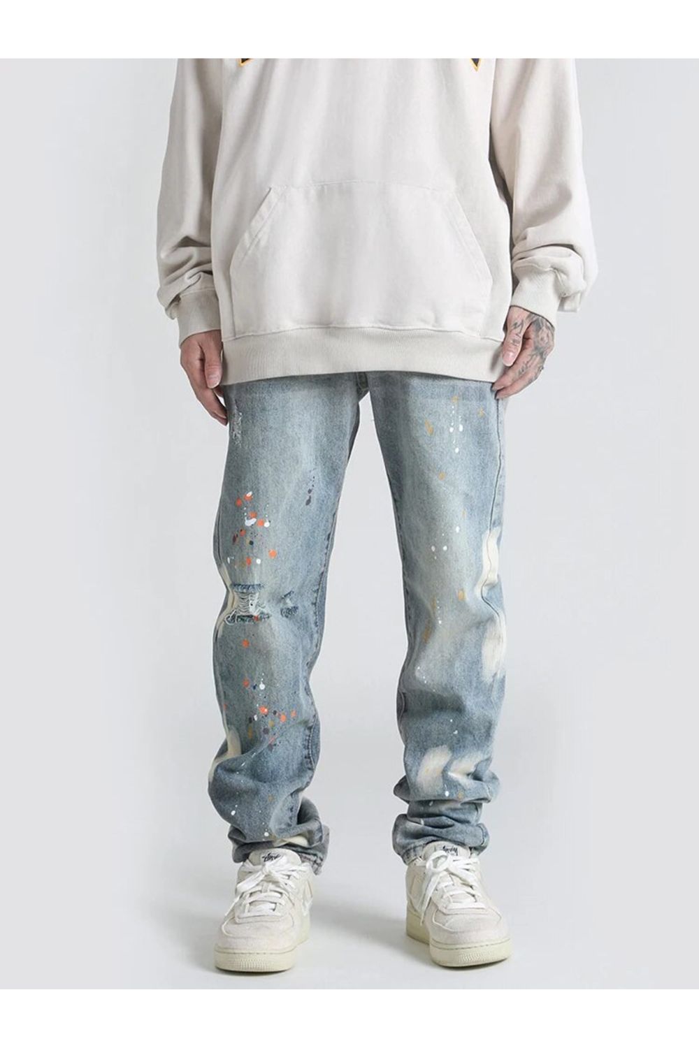 Jeans With Paint Design