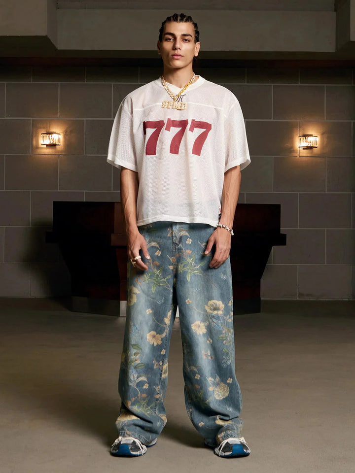 Jersey Letter Print Quick Dry V-neck T-shirt - 2389