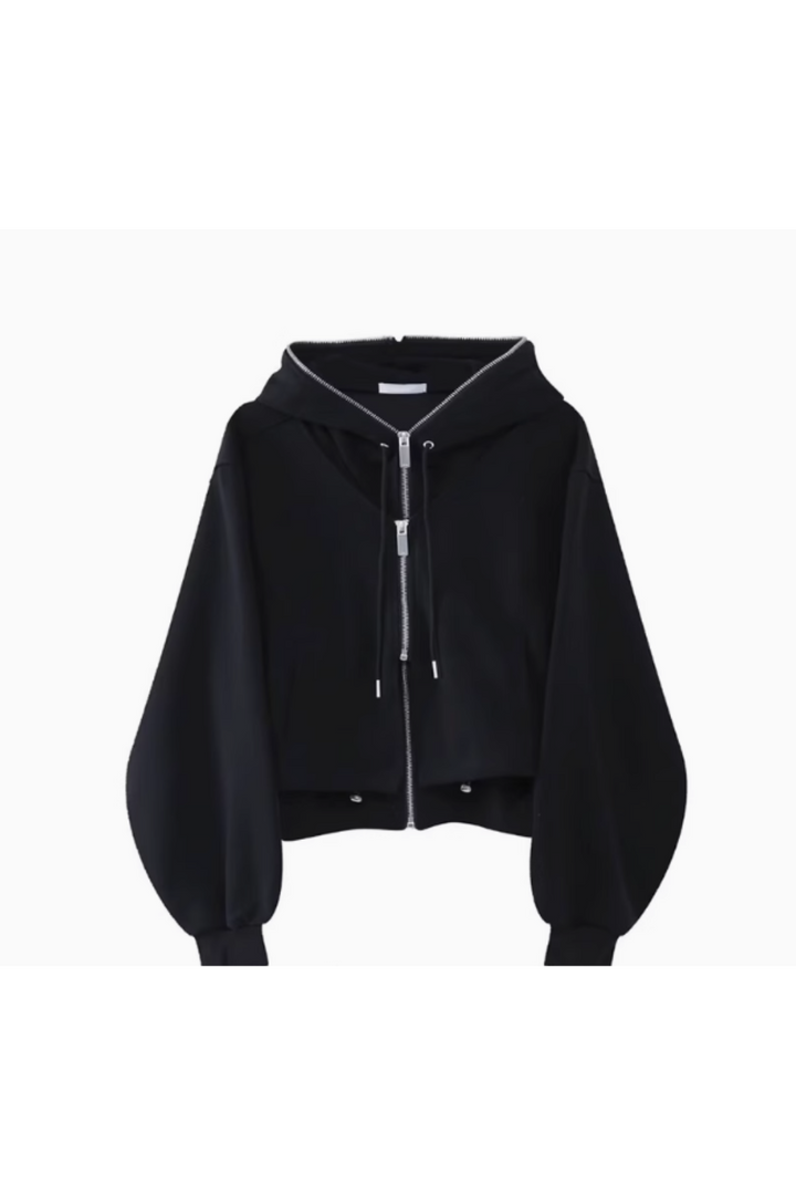 'Kai' Korean Shoulder Pad Hooded Jacket