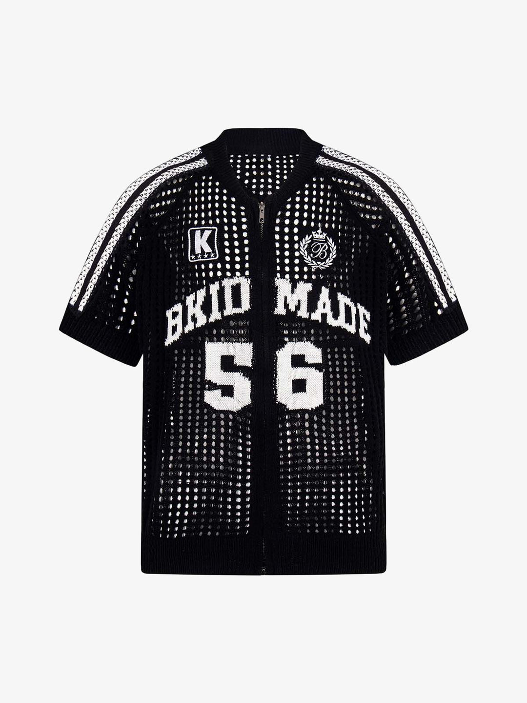 Mesh Zip-Up Sports Jersey Short Sleeve Shirt