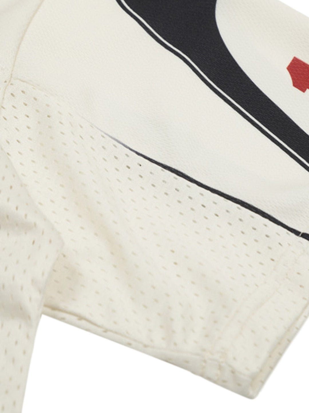 Patchwork Mesh letter Print Jersey T-Shirt