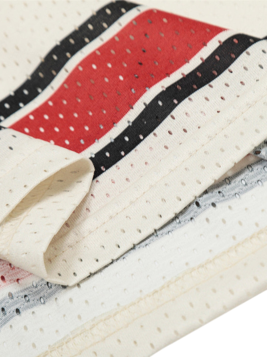 Patchwork Mesh letter Print Jersey T-Shirt