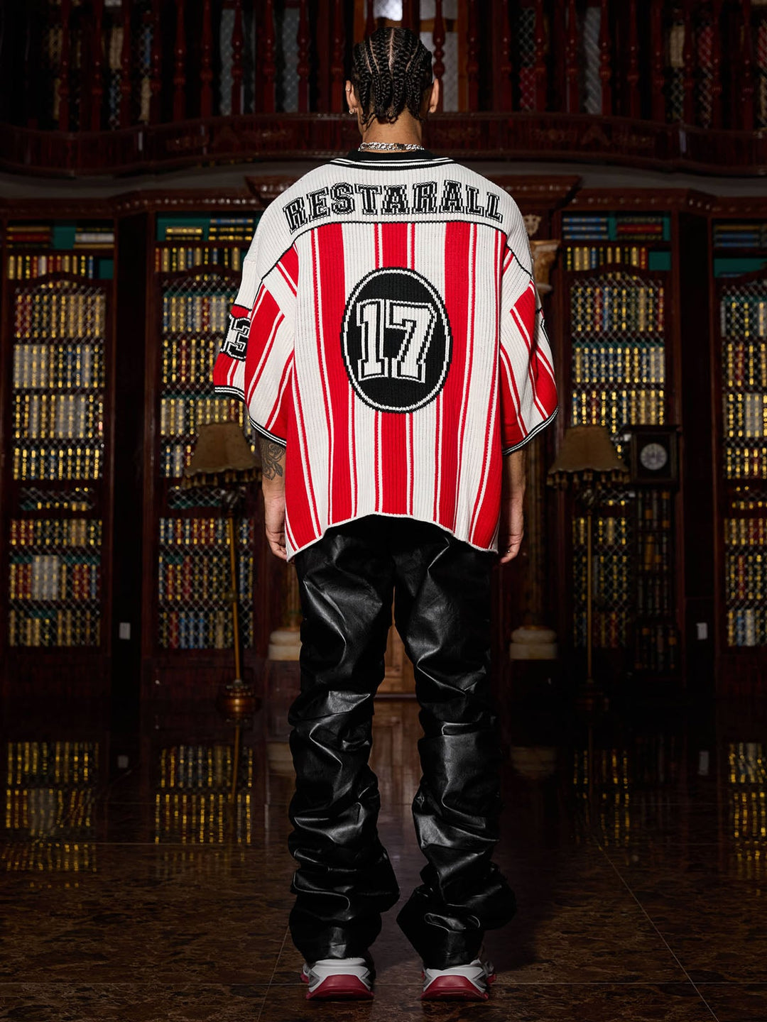 Punk Style Pleated Leather Pants - 2195