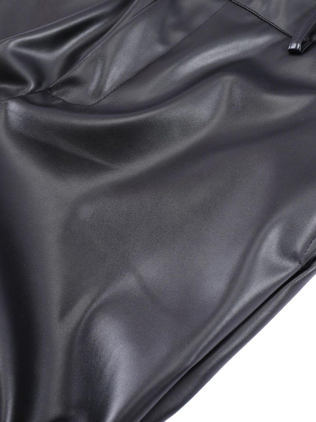 Punk Style Pleated Leather Pants - 2195