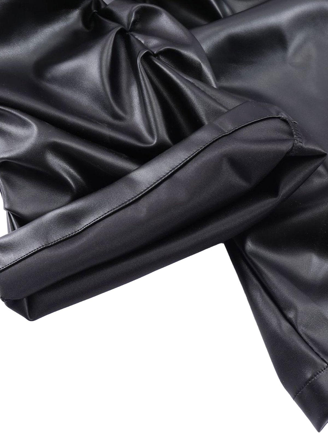 Punk Style Pleated Leather Pants - 2195