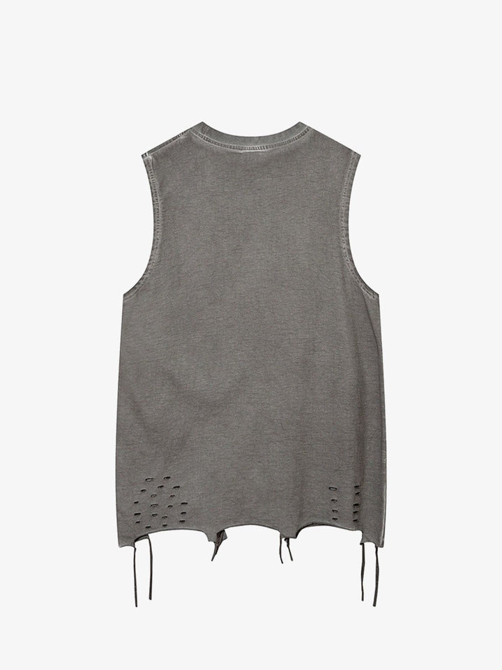 Raw Edge Butterfly Print Vest