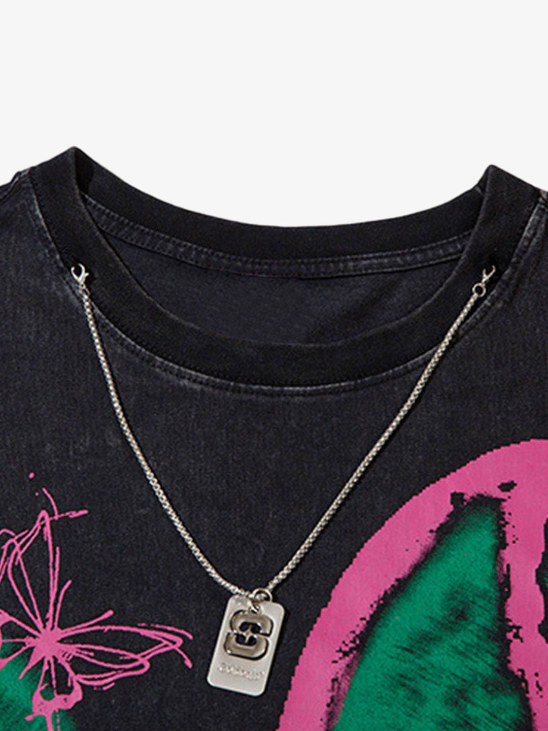 Raw Edge Butterfly Print Vest