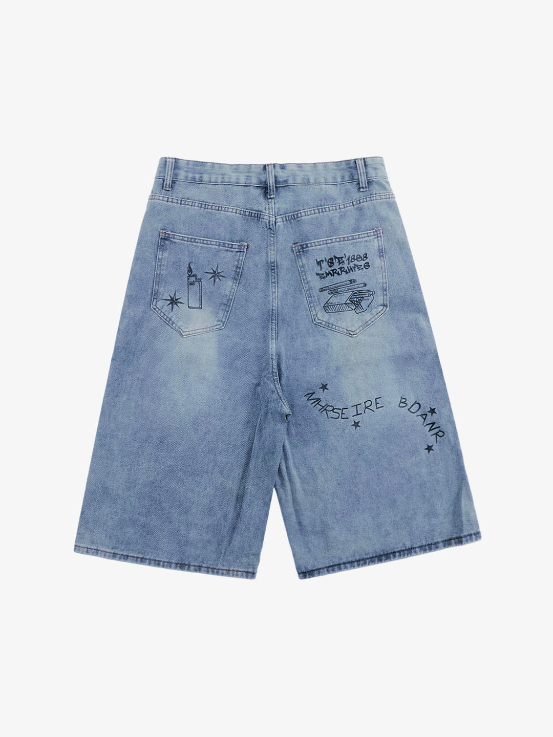 Retro Fun Graffiti Denim Jorts
