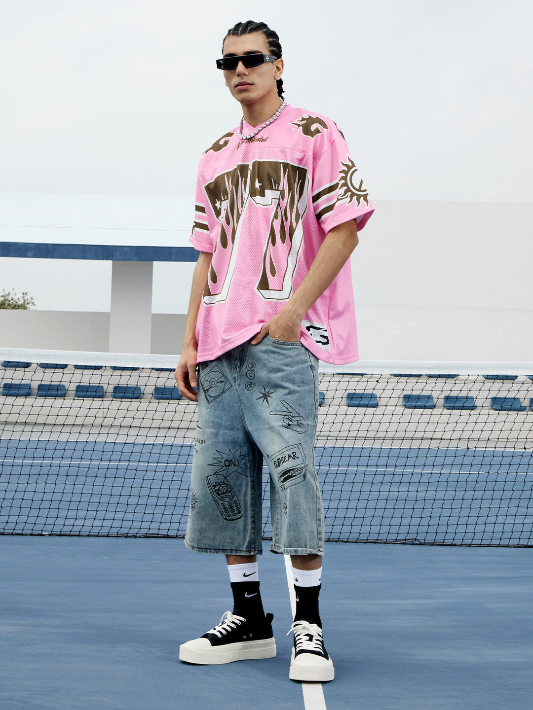 Retro Fun Graffiti Denim Jorts