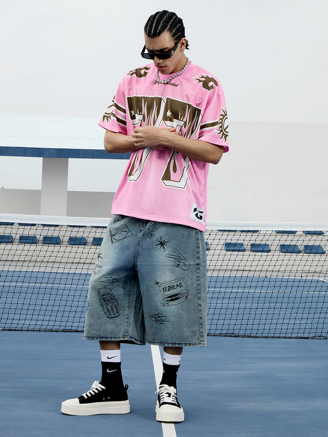 Retro Fun Graffiti Denim Jorts