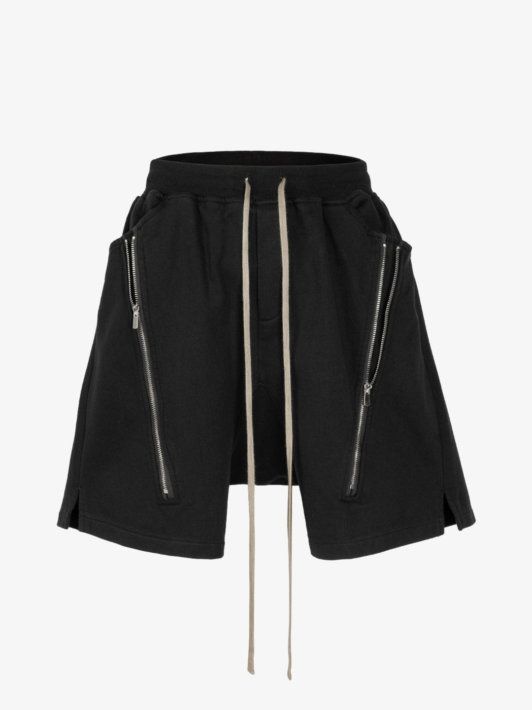 Retro Functional Zipper Slit Jort