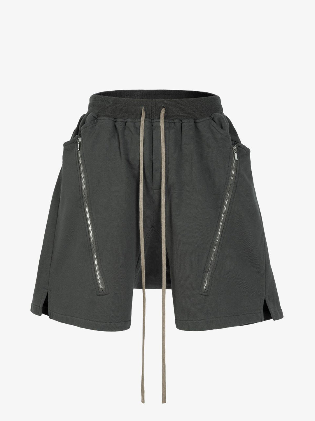 Retro Functional Zipper Slit Jort