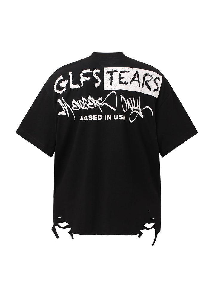 Retro Letter Lip Graphic T-Shirt