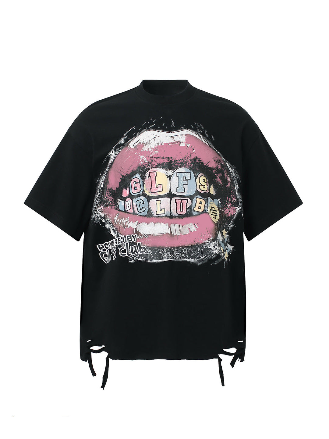 Retro Letter Lip Graphic T-Shirt