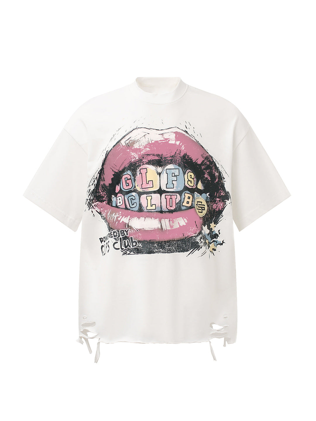 Retro Letter Lip Graphic T-Shirt