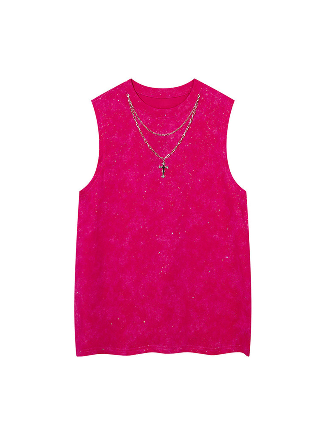 Retro Rhinestone Cross Chain Vest