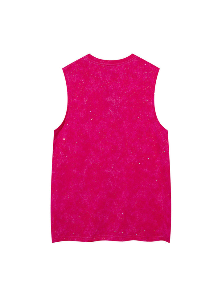 Retro Rhinestone Cross Chain Vest