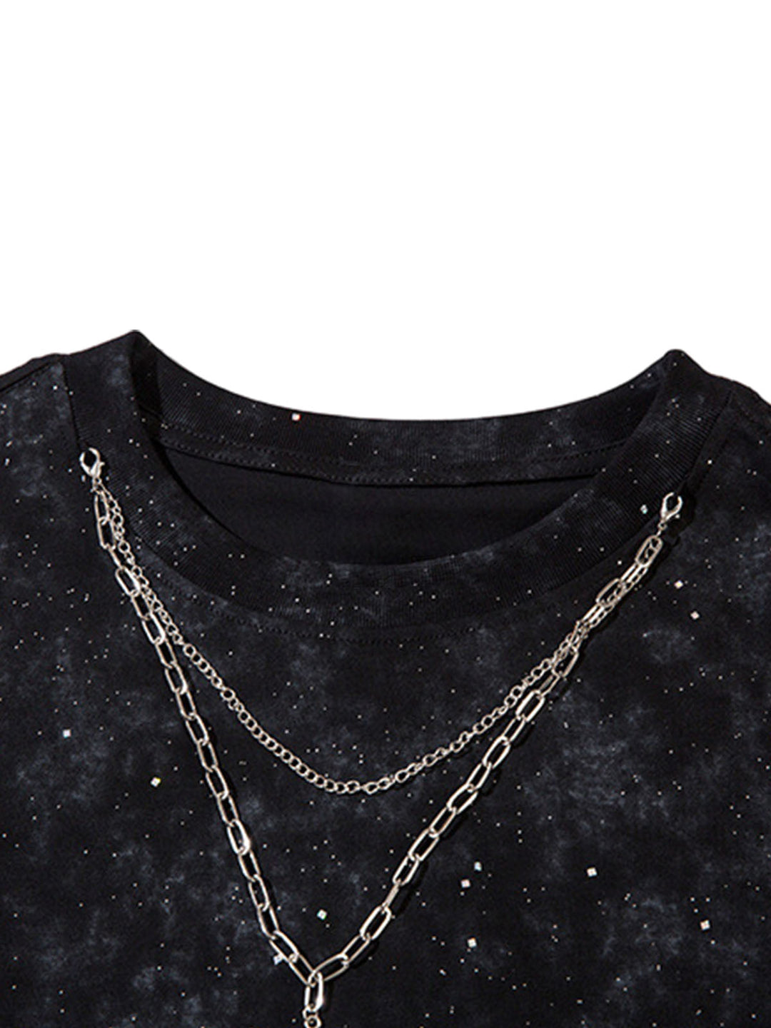 Retro Rhinestone Cross Chain Vest