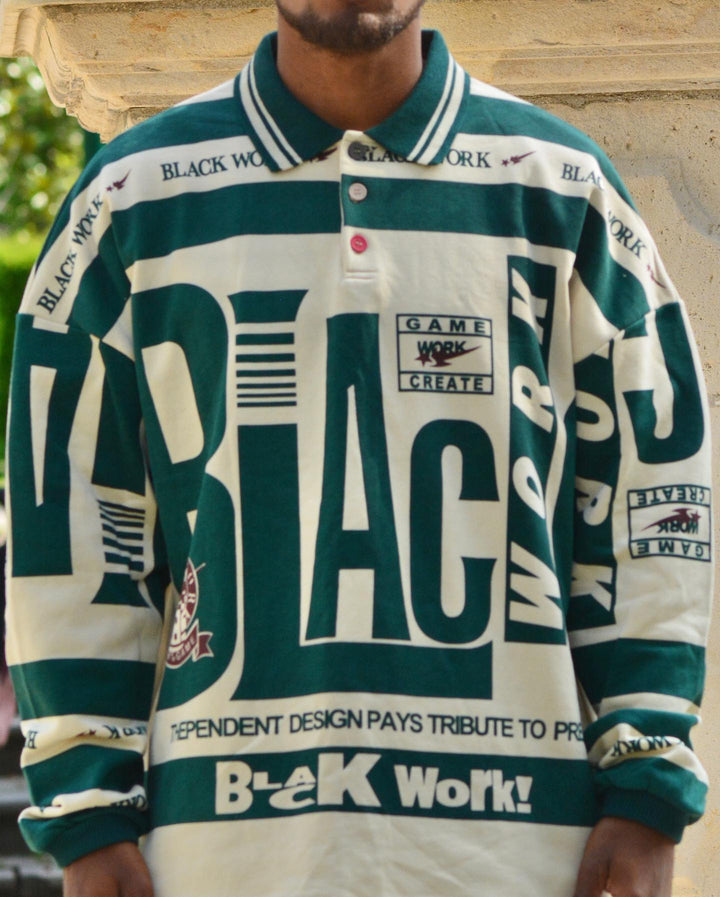 Retro Typography Polo Tee -1252