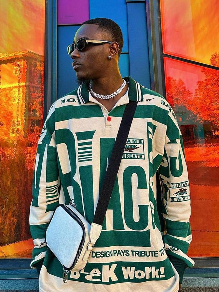 Retro Typography Polo Tee -1252