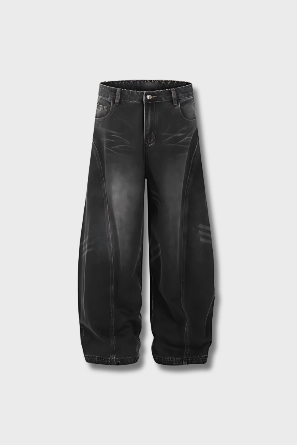 'Rogue' Washed Distressed Wide-Leg Jeans