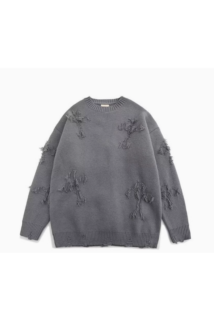 'Ryder' Retro Tassel Cross Sweater