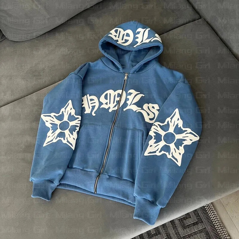 'Frostbite' Snowflake Gothic Zip Hoodie