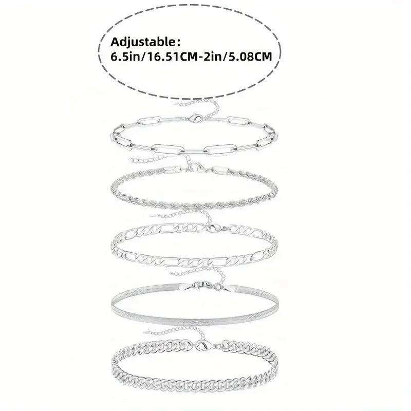 Minimalistic Stack Cuban Bracelets Women - MyGarments