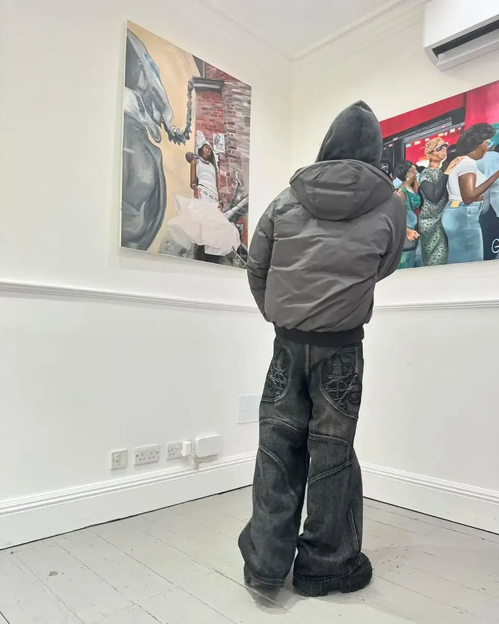 'Midnight' Retro Baggy Wide-Leg Jeans