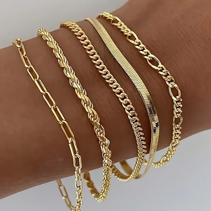 Minimalistic Stack Cuban Bracelets Women - MyGarments
