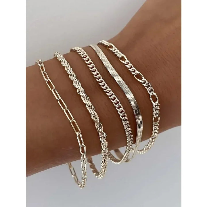 Minimalistic Stack Cuban Bracelets Women - MyGarments