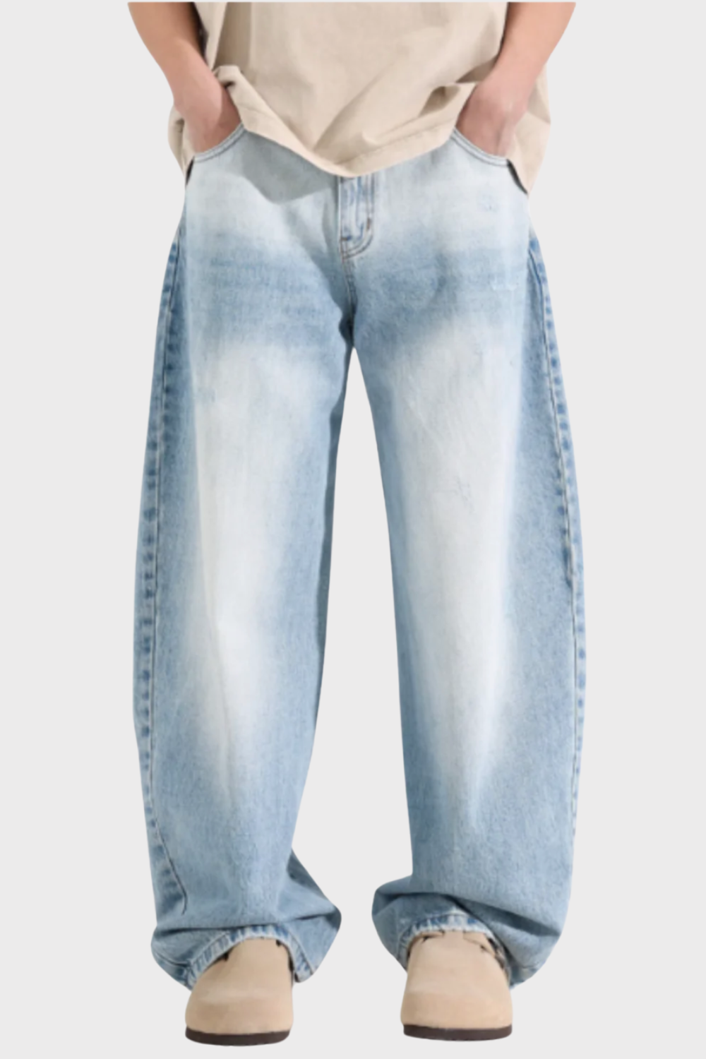 'Vanguard' Blue & White Scimitar Jeans