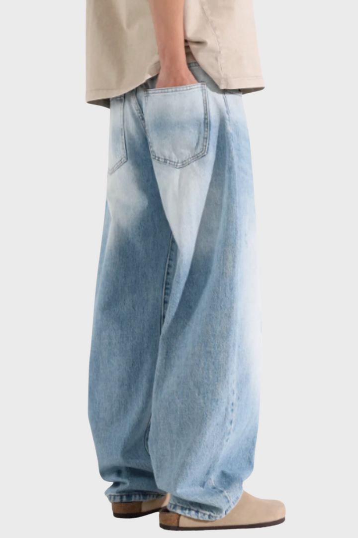 'Vanguard' Blue & White Scimitar Jeans