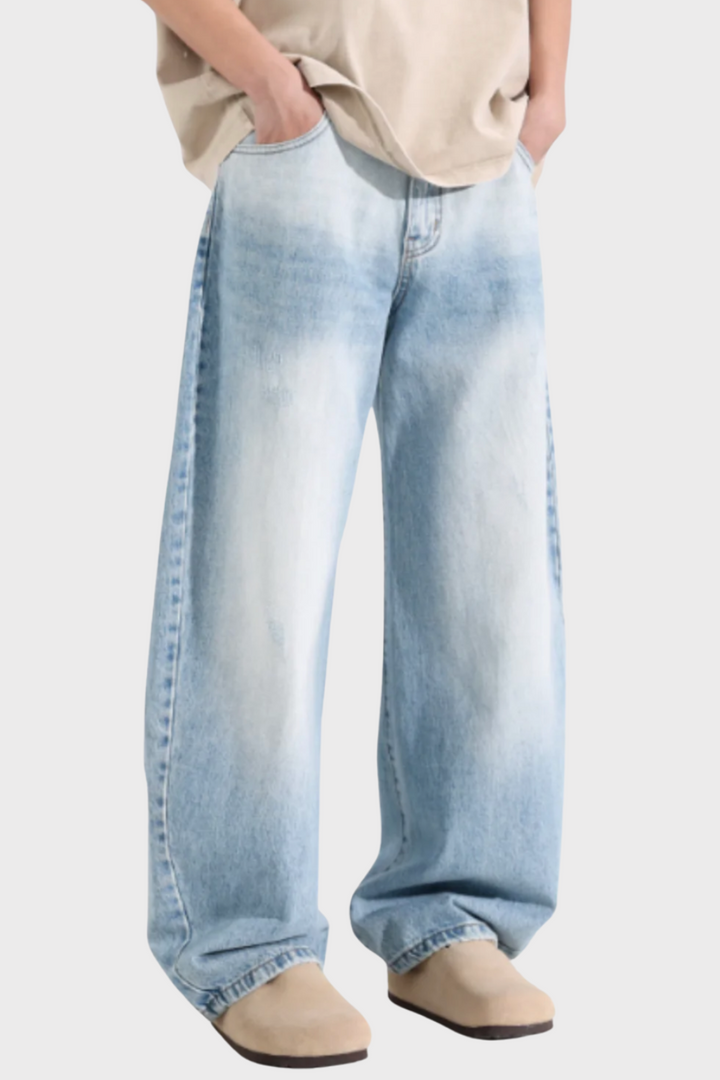'Vanguard' Blue & White Scimitar Jeans