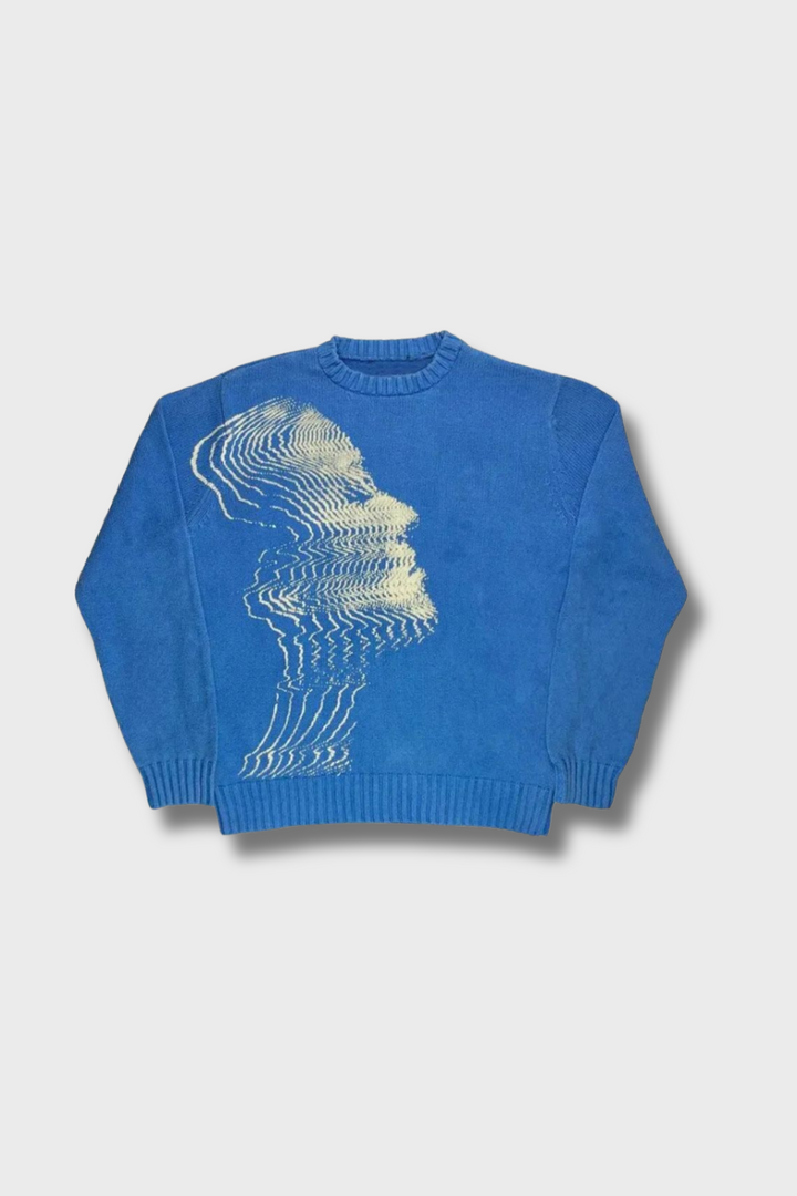 'Vibrations' Graphic Knitted Sweater