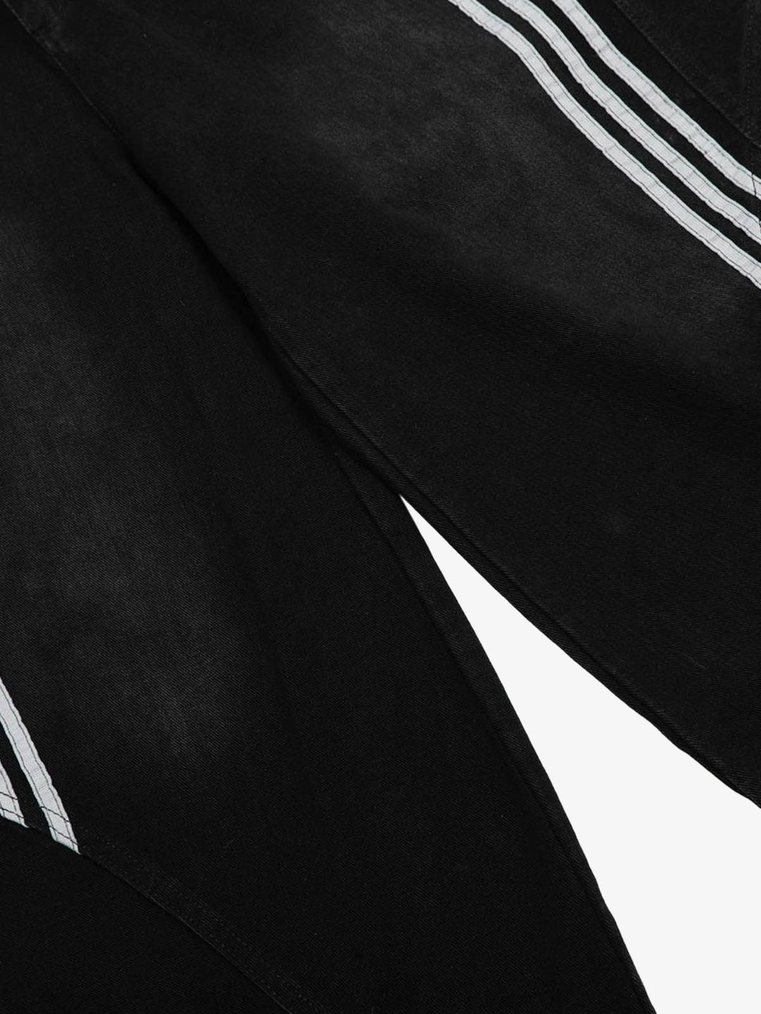 Denim Contrast Striped Stitching Barrel Jeans