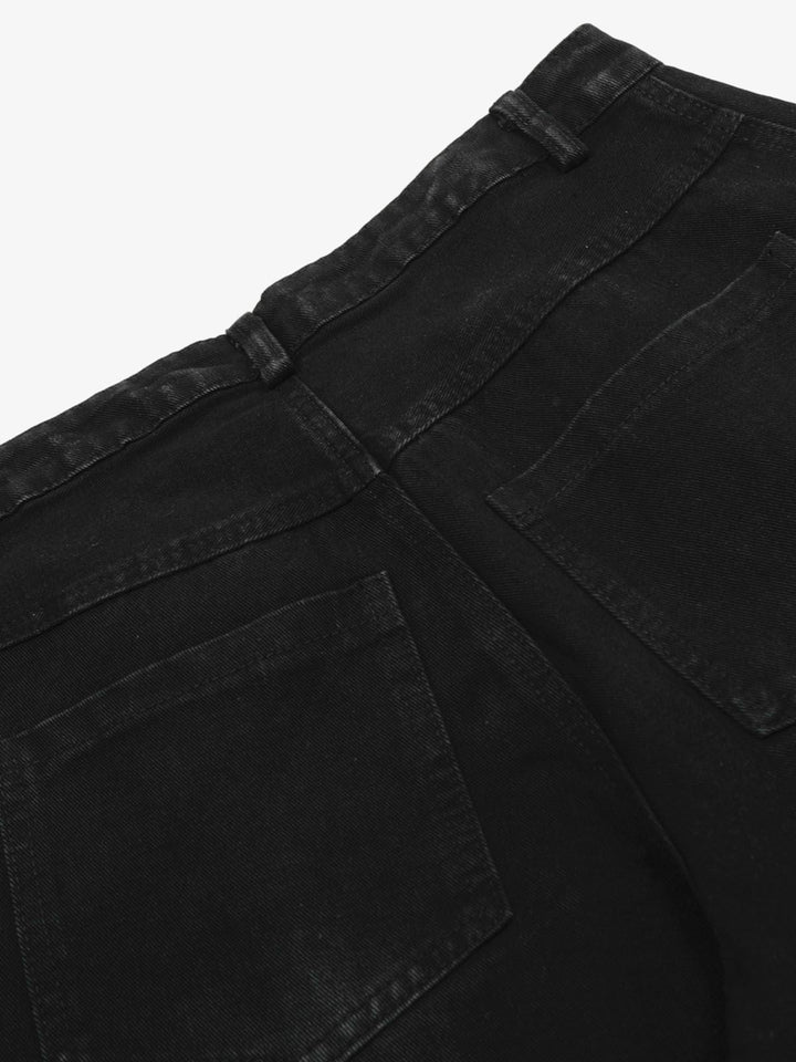 Denim Contrast Striped Stitching Barrel Jeans