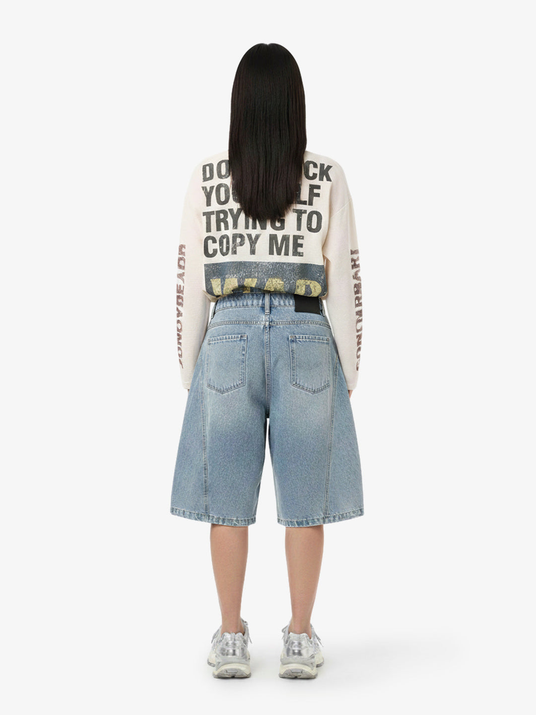 Waffle Knit Graphic Print Crewneck Sweatshirt