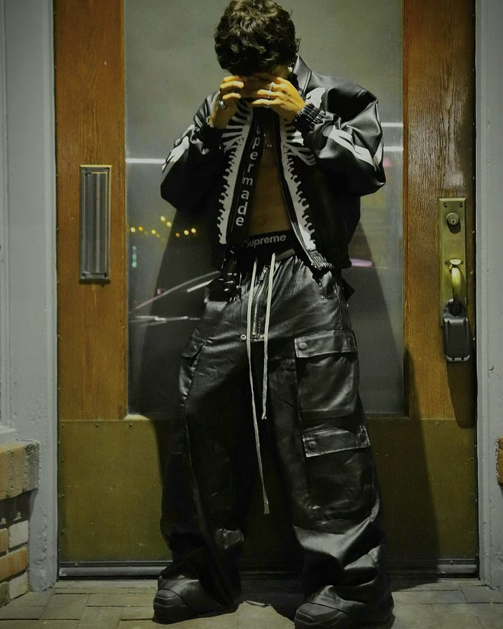 'Shadow' Matte Coated Multi-pocket Overalls