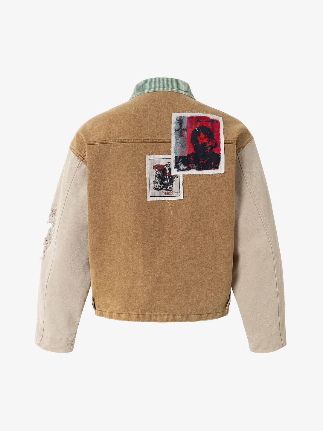 Punk Retro Collage Print Distressed Heavy Jacket - 2539